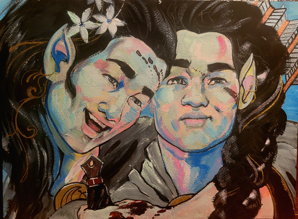 Elladan and Elrohir - 9x12 - original painting