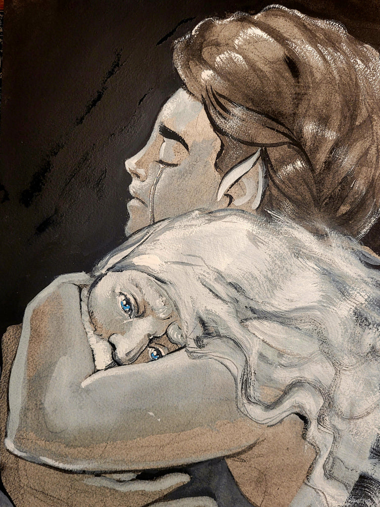 Olorin and Nienna - 9x12 - original painting